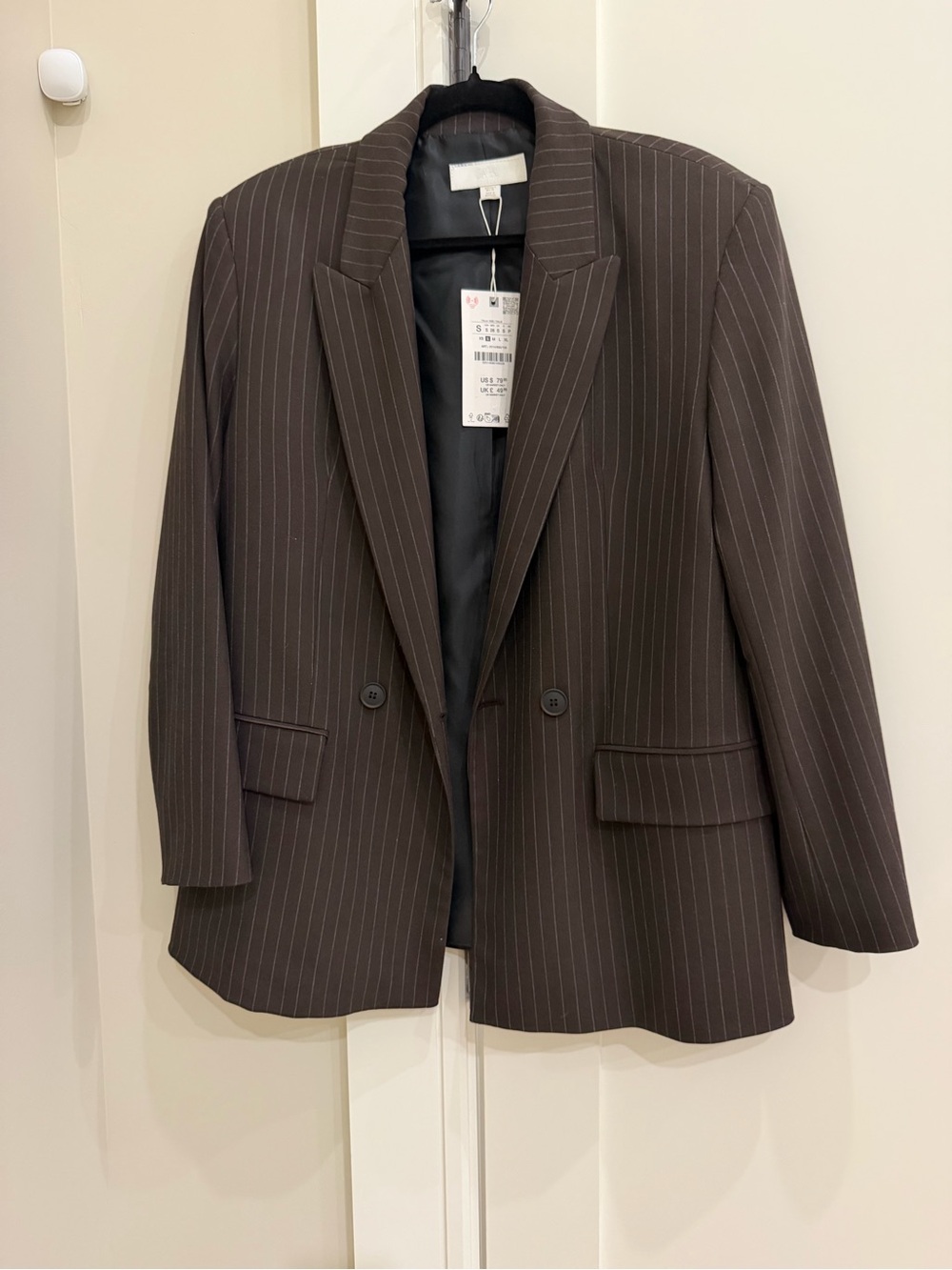 Brown Pinstripe oversized Blazer